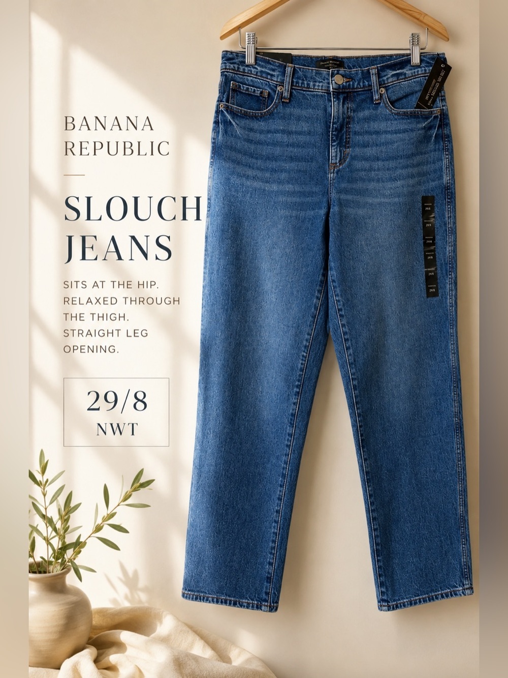 Banana Republic Slouch Jeans 29/8 NWT